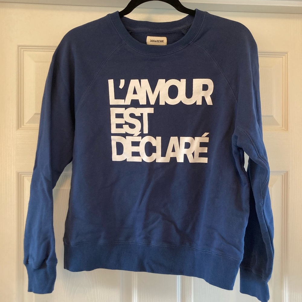 Zadig & Voltaire Blue Sweatshirt with White Text